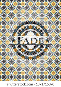 Fade arabic badge background. Arabesque decoration.