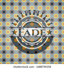 Fade arabic emblem background. Arabesque decoration.
