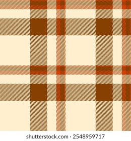 Fade background plaid textile, festive pattern vector tartan. Tape seamless check fabric texture in orange and blanched almond colors palette.