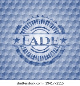Fade blue hexagon badge.