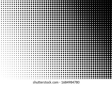 Fade Dots Background. Black and White Texture. Vintage Backdrop. Gradient Abstract Pattern. Vector illustration