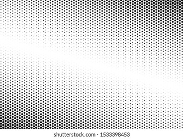 Fade Dots Background. Gradient Black and White Texture. Vintage Distressed Backdrop. Pop-art Overlay. Vector illustration