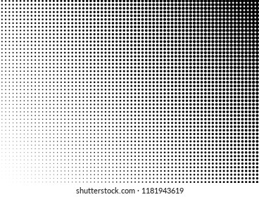 Fade Dots Background. Grunge Black and White Backdrop. Abstract Gradient Overlay. Distressed Texture. Vector illustration