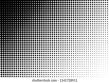 Fade Dots Background. Halftone Backdrop. Grunge Texture. Pop-art Black and White Overlay. Vector illustration