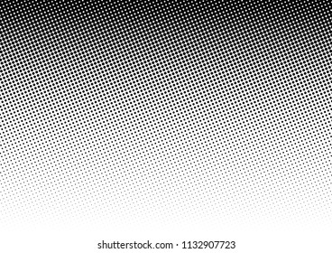 Fade Dots Background. Monochrome Backdrop. Grunge Vintage Pattern. Black and White Overlay. Vector illustration