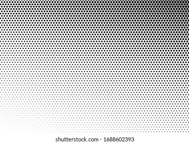 Fade Dots Background. Monochrome Distressed Texture. Points Halftone Pattern. Black and White Backdrop. Vector illustration