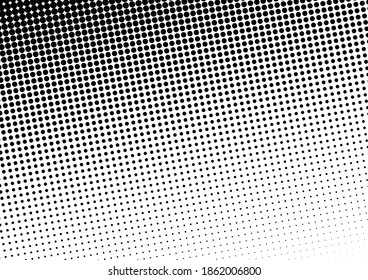 Fade Dots Background. Vintage Points Backdrop. Halftone Black and White Overlay. Grunge Abstract Texture. Vector illustration