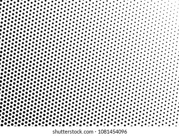 Fade Dotted Halftone Background. Grunge Points Texture. Black and White Dots Overlay. Vintage Backdrop. Vector illustration