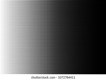 Fade Dotted Halftone Background. Monochrome Abstract Pattern. Grunge Overlay. Dots Texture. Vector illustration