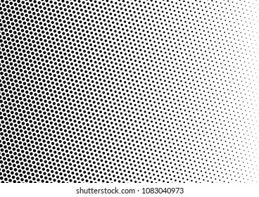Fade Dotted Halftone Background. Monochrome Backdrop. Gradient Texture. Grunge Black and White Overlay. Vector illustration