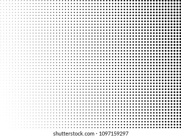 Fade Dotted Halftone Background. Monochrome Pattern. Grunge Backdrop. Abstract Overlay. Vector illustration