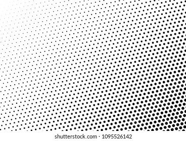 Fade Dotted Halftone Background. Vintage Overlay. Black and White Dots Texture. Pop-art Distressed Pattern. Vector illustration