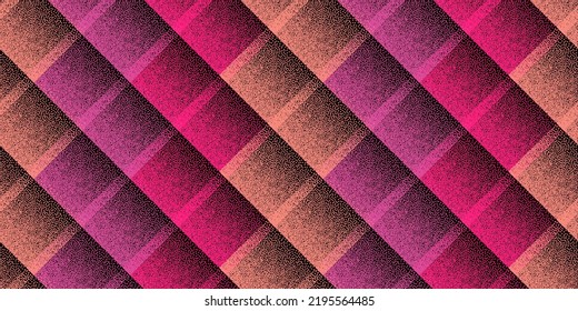 Fade dotwork rhombus vector geometric seamless pattern. Pointillism texture background design. Square grid diagonal stripes. Modern fabric print. Trendy flat optical illusion.