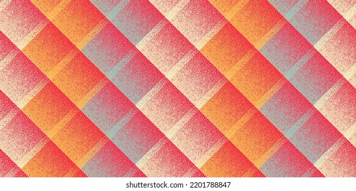 Fade dotwork rhombus vector geometric seamless pattern. Points grain texture background design. Halftone dots gradient ornament. Creative wrapping paper. Trendy flat optical illusion.