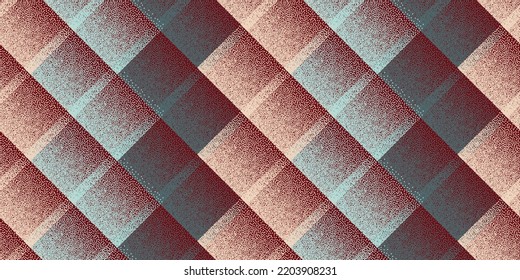 Fade Dotwork Rhombus Vector Geometric Seamless Pattern. Pointillism Texture Background Design. Halftone Dots Gradient Ornament. Artistic Mosaic Flock Swatch. Grunge Tileable Pattern.