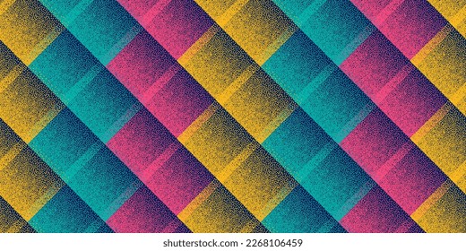 Patrón de interfisión geométrica sin soldadura del vectores de la red de trabajo de banda ancha. Diseño de fondo de textura puntillera. Rayas diagonales cuadradas. Impresión textil retro. Sobreposición de elementos bruñidos.