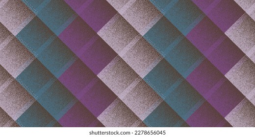 Fade dotwork rhombus vector geometric seamless pattern. Pointillism texture background design. Continuous halftone dots ornament. Artistic mosaic flock swatch. Minimal cloth repetitive print