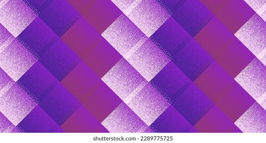 Fade dotwork rhombus vector geometric seamless pattern. Points grain texture background design. Halftone dots gradient ornament. Ornate mosaic flock swatch. Stipple gradation repetition.