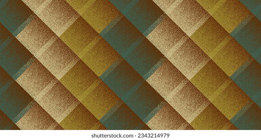 Fade dotwork rhombus vector geometric seamless pattern. Points grain texture background design. Halftone dots gradient ornament. Modern fabric print. Trendy flat optical illusion.