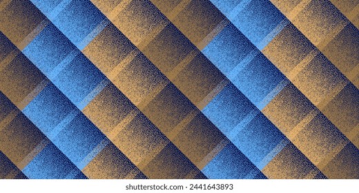 Fade dotwork rhombus vector geometric seamless pattern. Pointillism texture background design. Continuous halftone dots ornament. Artistic mosaic flock swatch. Digital wrap geometry.