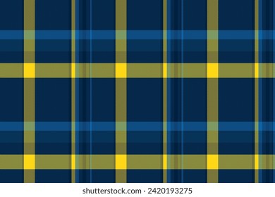 Fade fabric tartan pattern, pure textile check texture. Packaging plaid vector seamless background in cyan and dark colors.