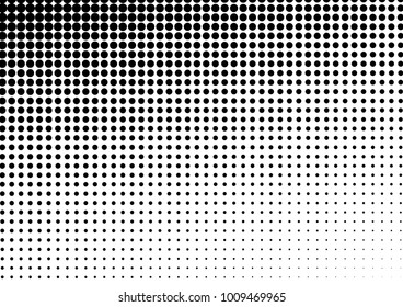 Fade Halftone Background. Abstract Grunge Backdrop. Black and White Texture. Vintage Overlay. Vector illustration