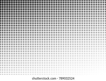 Fade Halftone Background. Abstract Pattern. Pop-art Grunge Backdrop. Dotted Black and White Overlay. Vector illustration