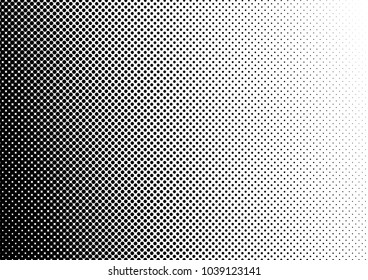 Fade Halftone Background. Distressed Pattern. Vintage Modern Texture. Pop-art Black And White Overlay. Vector Illustration