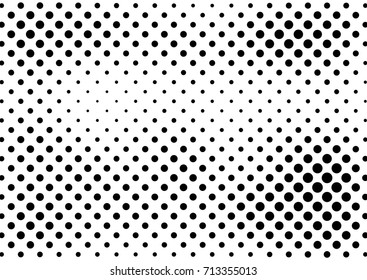 Fade Halftone Background. Grunge Dotted Backdrop. Black and White Gradient Texture. Vintage Pattern. Vector illustration
