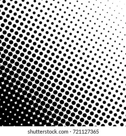 Fade Halftone Background. Pop-art Points Texture. Gradient Grunge Backdrop. Vector illustration