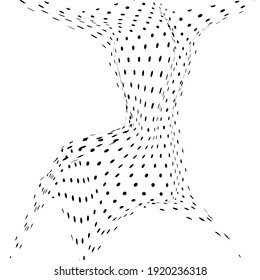 Fade Halftone black dot on white Background.