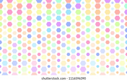 Fade hexagon rainbow pastel color