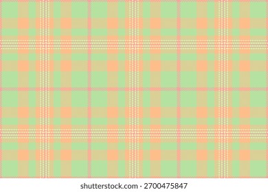 Fade xadrez tartan sem costura, tecido de verificação de fundo verificado. Textura de padrão de vetor têxtil alegre na paleta de cores claras e laranja.