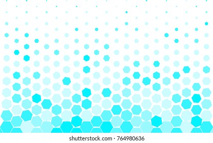 Fade random rotate random blue color hexagon in white color background
