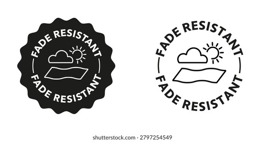 Fade Resistant stamp for material features. Editable icon.