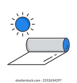 Resistente ao desvanecimento - Sol e tapete que representam a resistência UV e a preservação da cor