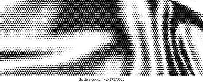 Diamante de rombo fundido con textura cuadrada de semitono y medio gradiente de fondo. Vector abstracto de la forma con el gráfico del desvanecimiento de la estructura y el arte geométrico Horizontal.