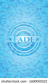 Fade sky blue emblem with mosaic background