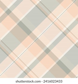 Fade texture textile fabric, rich pattern seamless check. Size vector background tartan plaid in light and linen color.