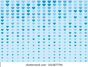 Fade valentine heart dot background. Random color blue tone.