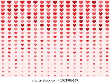 Fade valentine heart dot background. Random color red tone.