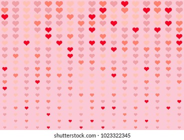Fade valentine heart dot background. Random color pink tone.