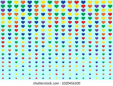 Fade valentine heart dot blue sky background. Random color valentine tone.