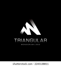 fade w letter triangle logo icon monogram | premium vector graphic template