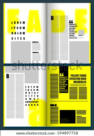 fade yellow modern magazine layout template stock vector royalty