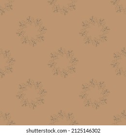 Faded abstract starburst imprints on a pale brown background. Seamless repeat vector pattern. Great for fashion, textiles, surface textures, giftwrap, wallpaper.