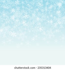 Fondo de copo de nieve azul descolorido