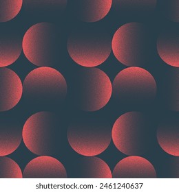 Vector de tendencia de patrón sin costura con clase Círculos desvanecidos Fondo Abstractas negro rojo. Ilustración de arte de medio tono para la impresión textil elegante de moda. Abstracción gráfica de lujo repetitiva para el Fondo de pantalla