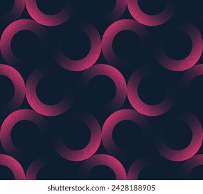 Faded Circles Seamless Pattern Trend Vector Noir Purple Black Abstract Background. Half Tone Art Illustration for Elegant Textile. Endless Graphic Repetitive Abstraction Wallpaper Dotwork Texture