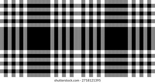 Tejido de Vector de tela descolorida, patrón de verificación de individualidad a cuadros. Tono de textura de fondo sin fisuras tartán en paleta de colores blanco y negro.